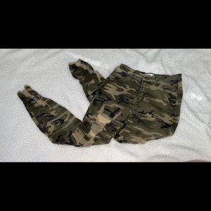 Distressed Camo High-Rise Skinny Jeans